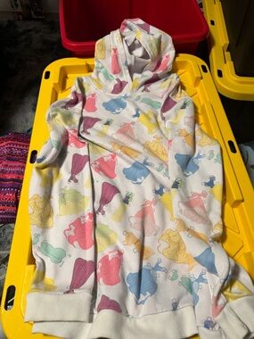 Disney women’s White Hoodie with Multicolor Princess Silhouettes